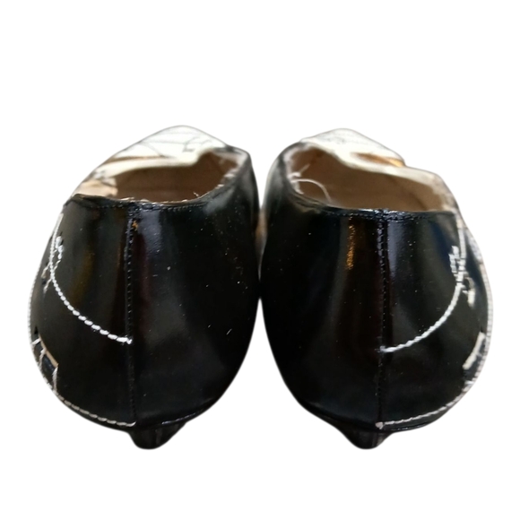 Margaret J Leather Kitten Heels 6.5 Music Notes Eclectic Art Deco Shoes Teacher - Picture 3 of 11